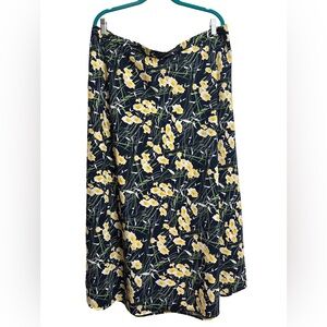 dressbarn Black and Yellow Floral Maxi Skirt